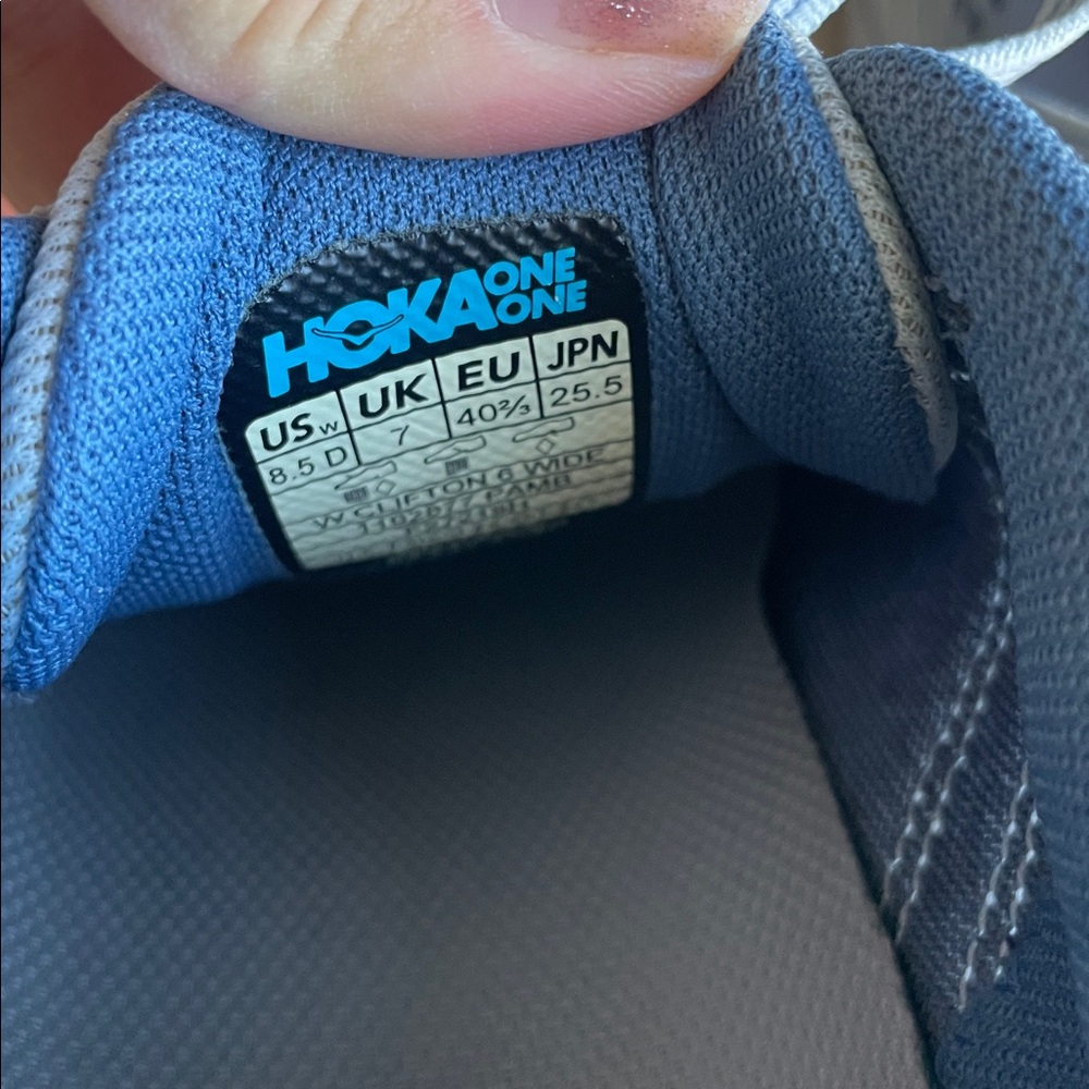 Hoka One One Blue and White Athletic Shoes - Picture 4 of 7